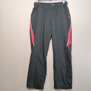 Vintage Reebok Track Pants Womens Large Grey Pink Y2K Athletic Windbreaker